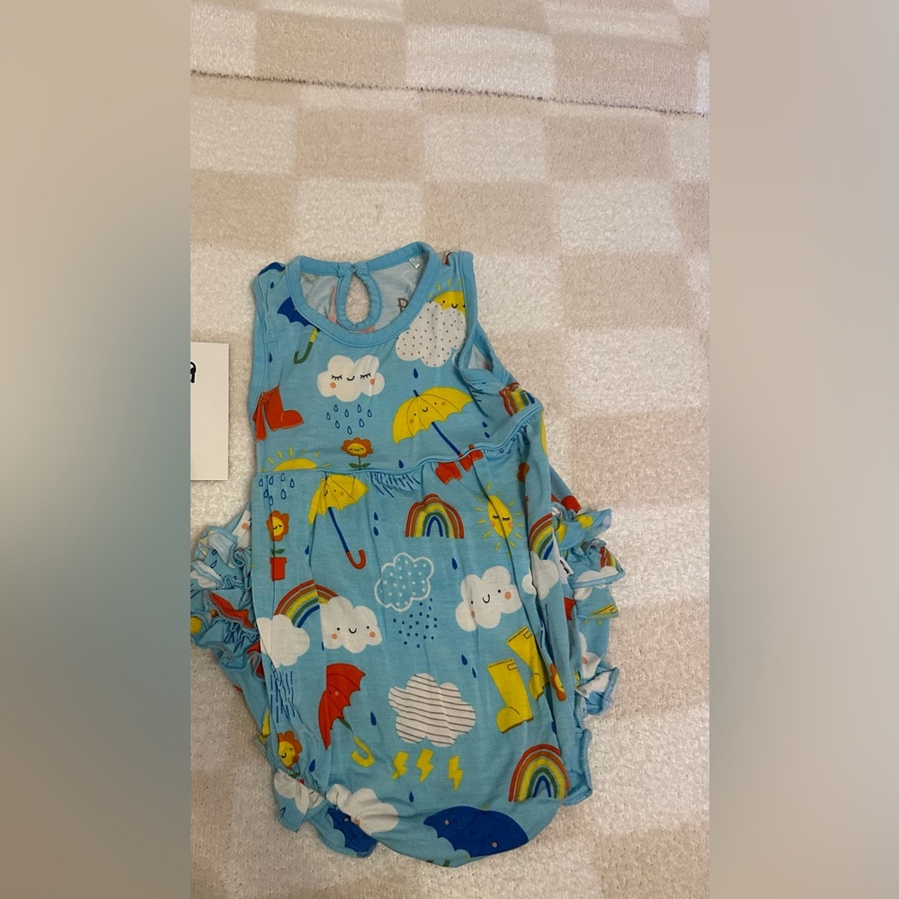 Little sleepies sun showers bubble romper